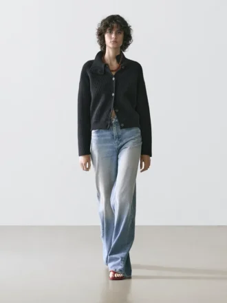 Katoenen vest met hoge hals