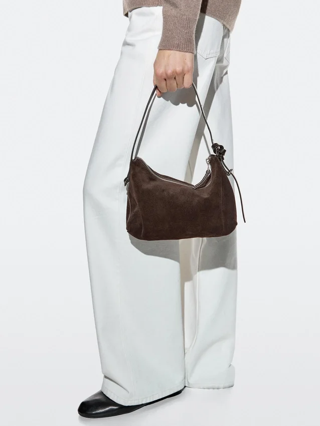 Kleine tas van gespleten suède Kleine tas van gespleten suède