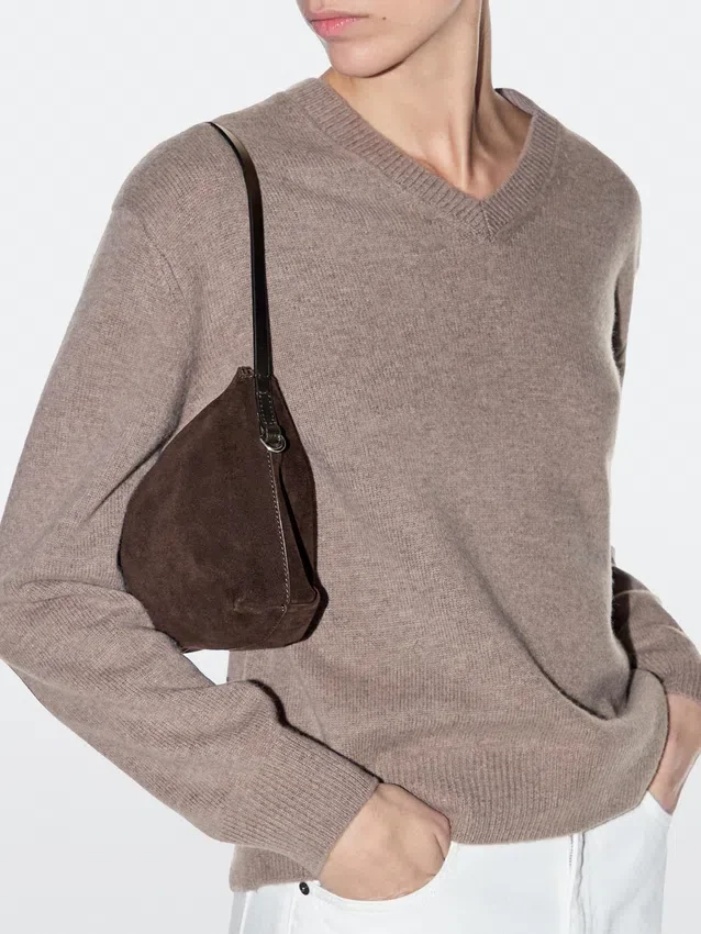 Kleine tas van gespleten suède Kleine tas van gespleten suède