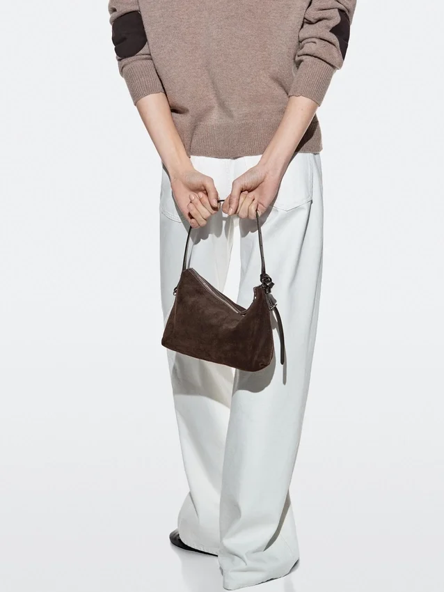 Kleine tas van gespleten suède Kleine tas van gespleten suède