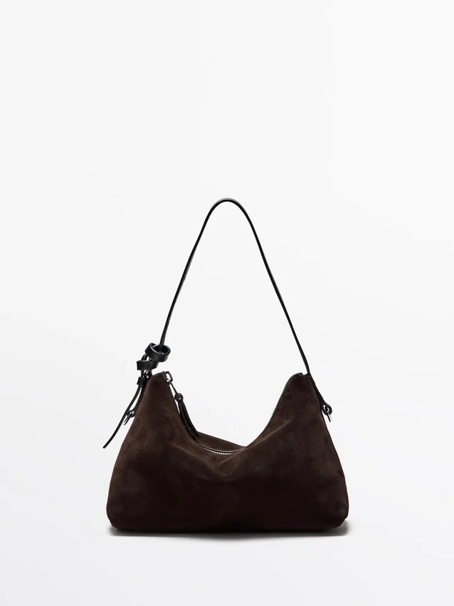 Kleine tas van gespleten suède Kleine tas van gespleten suède