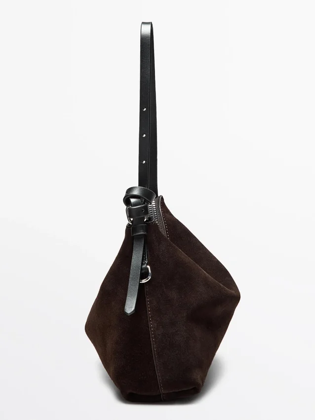 Kleine tas van gespleten suède Kleine tas van gespleten suède