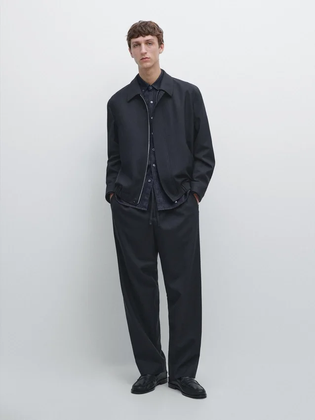 Koele broek met woltextuur Koele broek met woltextuur