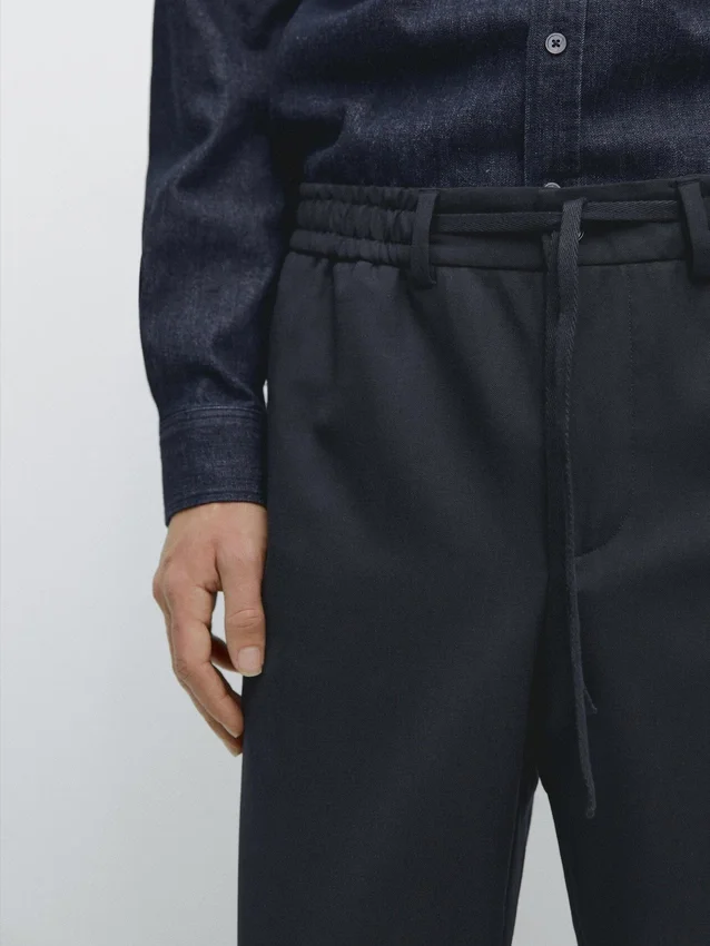 Koele broek met woltextuur Koele broek met woltextuur