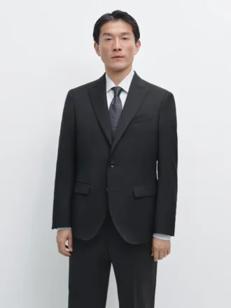 Koele wollen kostuum-blazer