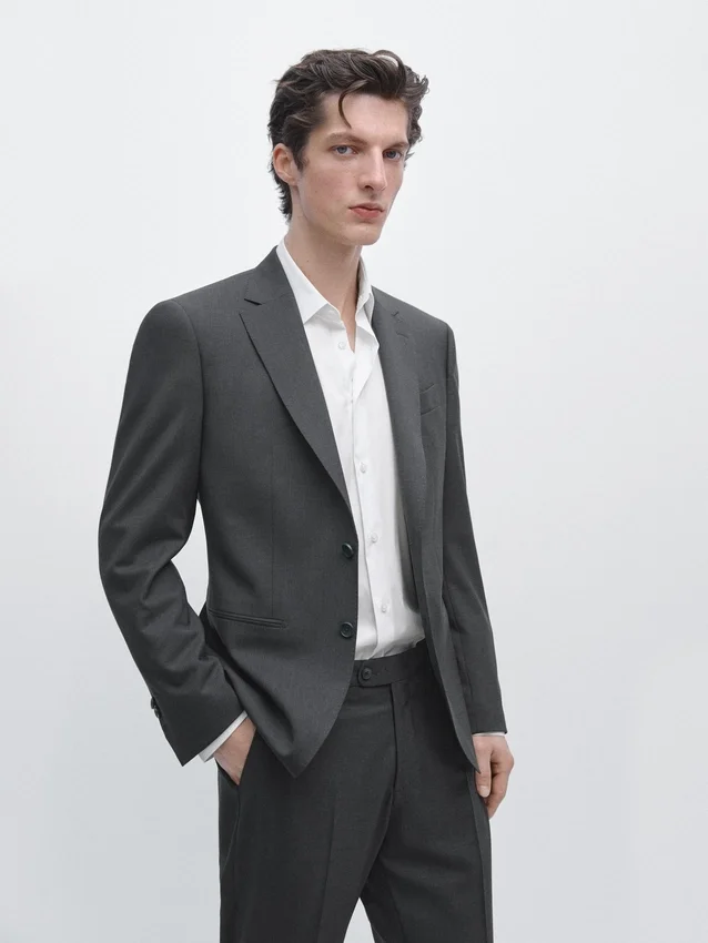 Koele wollen kostuum-blazer Koele wollen kostuum-blazer