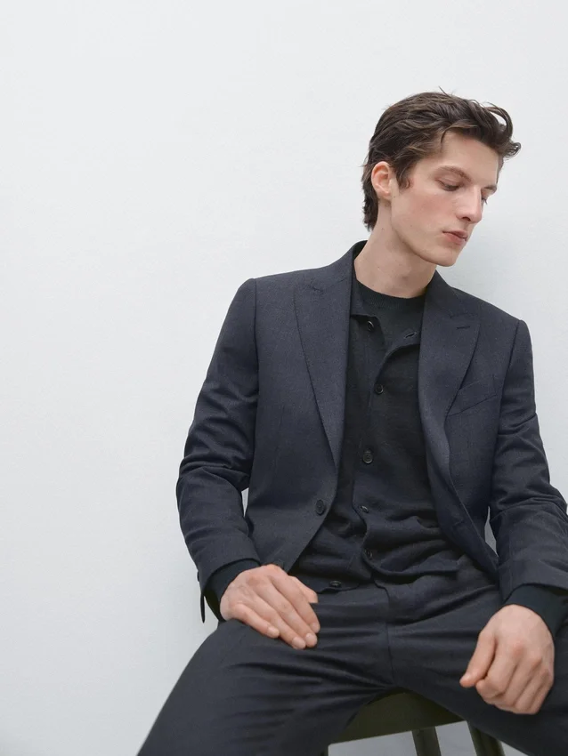 Koele wollen kostuum-blazer Koele wollen kostuum-blazer