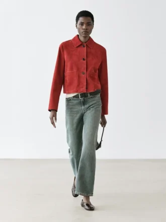 Kort suède leren jasje