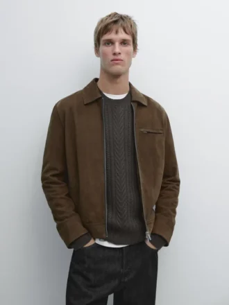 Kort suède leren jasje