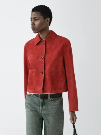 Kort suède leren jasje