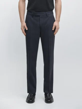 Kostuumbroek van koele wolmix met ruitmotief voor kostuums