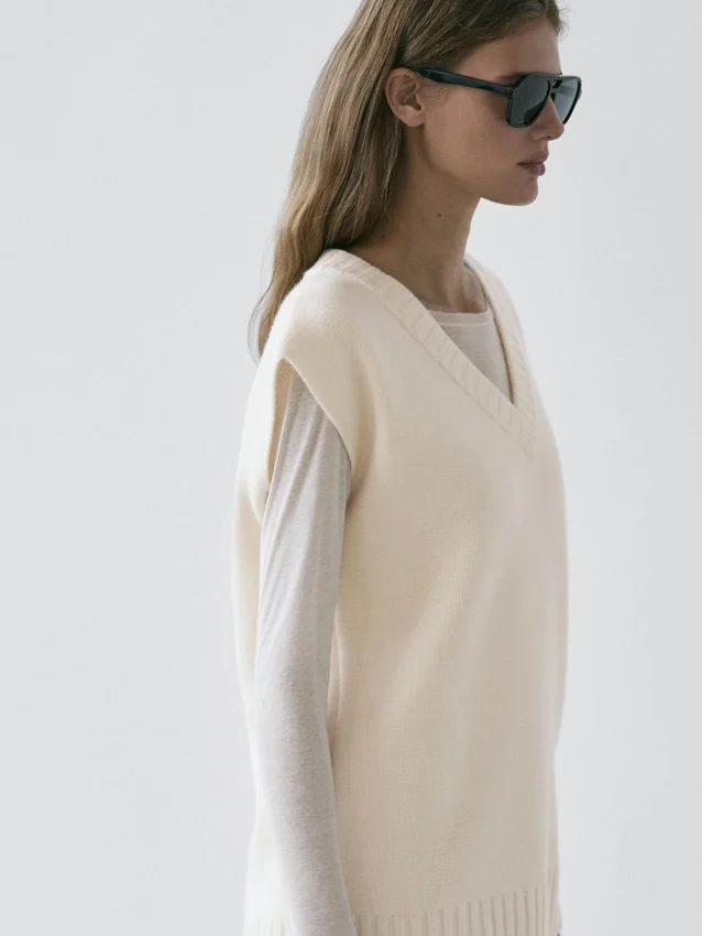 Lang wollen Gilet Lang wollen Gilet