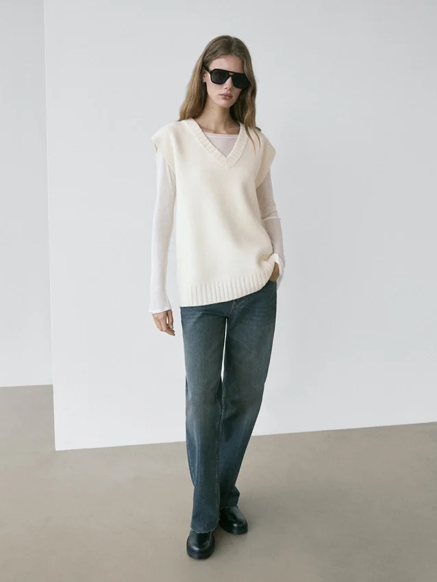 Lang wollen Gilet Lang wollen Gilet