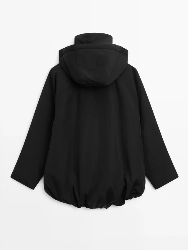 Lange parka van technisch materiaal Lange parka van technisch materiaal