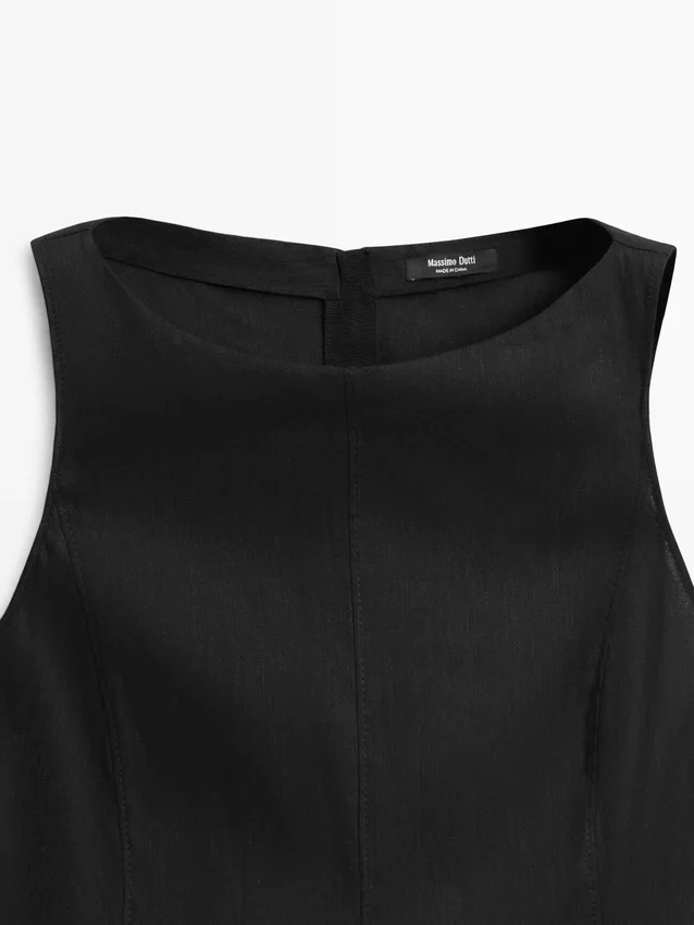 Lange, soepel vallende jurk van linnenmix Lange, soepel vallende jurk van linnenmix