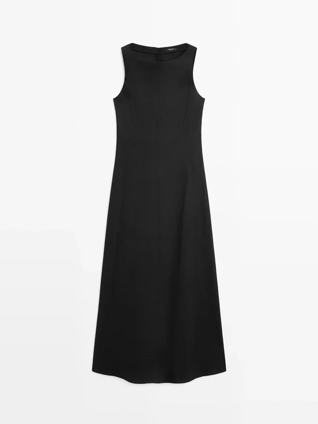 Lange, soepel vallende jurk van linnenmix Lange, soepel vallende jurk van linnenmix