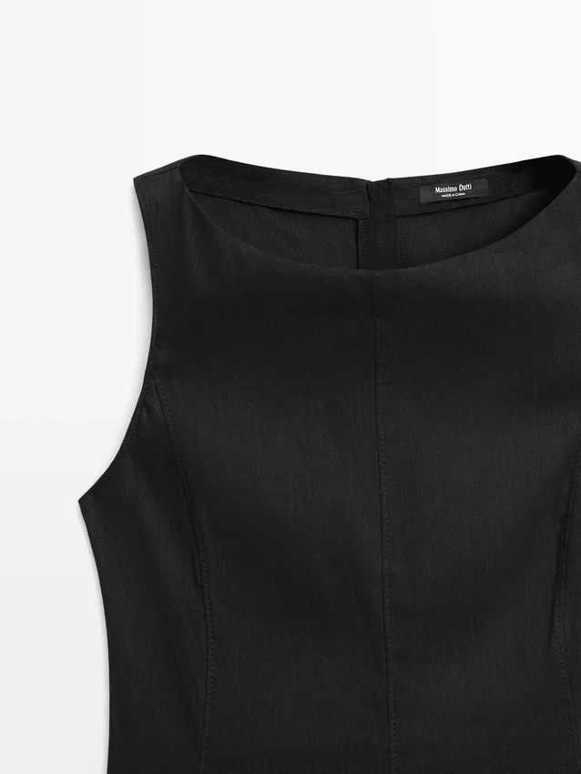 Lange, soepel vallende jurk van linnenmix Lange, soepel vallende jurk van linnenmix