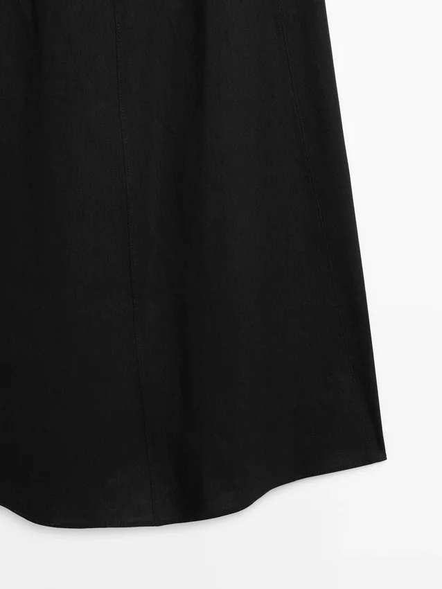 Lange, soepel vallende jurk van linnenmix Lange, soepel vallende jurk van linnenmix