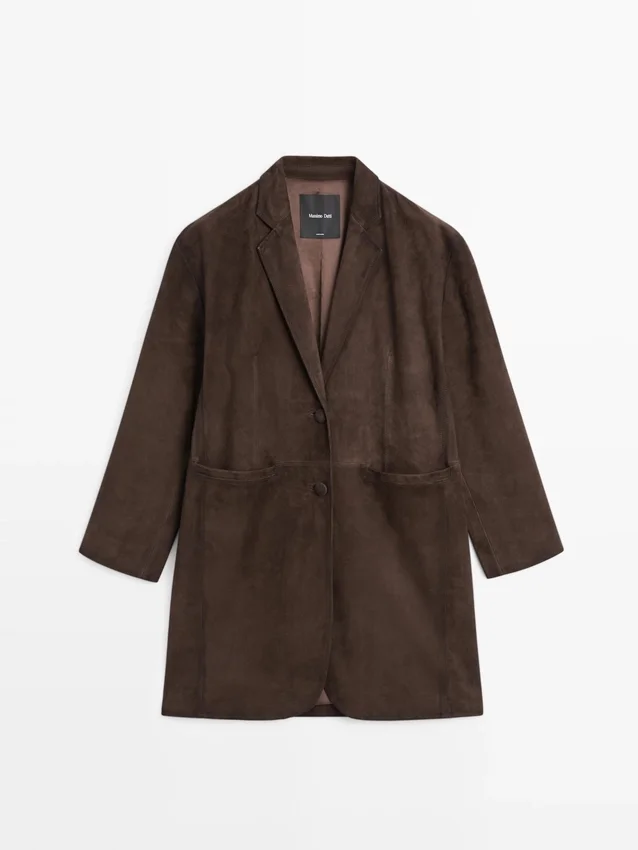 Lange suède leren jas Lange suède leren jas