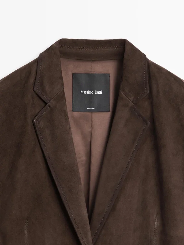 Lange suède leren jas Lange suède leren jas