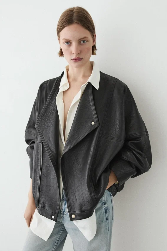 Leren bomberjack Leren bomberjack