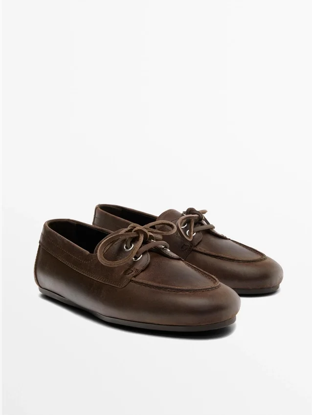 Leren dek schoenen Leren dek schoenen