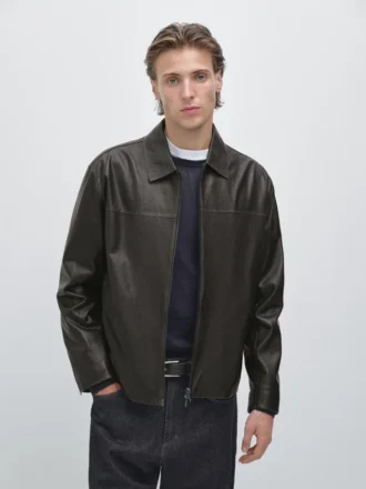 Leren jas met verouderd effect