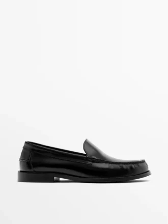Leren loafers met glanzende afwerking