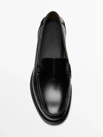 Leren loafers met glanzende afwerking