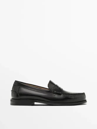Leren loafers met penny-riempje