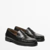 Leren loafers met penny-riempje
