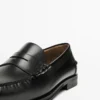Leren loafers met penny-riempje