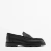 Leren loafers met trackzool en penny-riempje Leren loafers met trackzool en penny-riempje