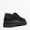 Leren loafers met trackzool en penny-riempje Leren loafers met trackzool en penny-riempje