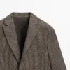 Linnen blazer met zakdetails