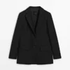 Linnen blazer met zakken