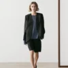 Linnen blazer zonder revers