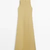 Linnen halter midi-jurk