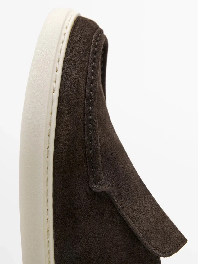 Loafers in laarzenstijl van gespleten leer Loafers in laarzenstijl van gespleten leer