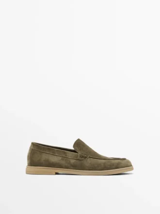 Loafers van gespleten leer