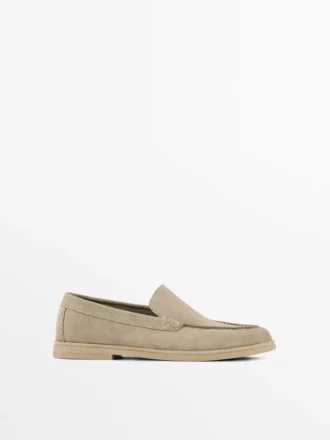 Loafers van gespleten leer