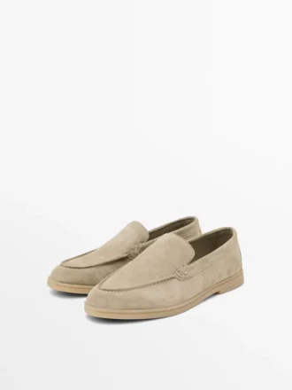 Loafers van gespleten leer