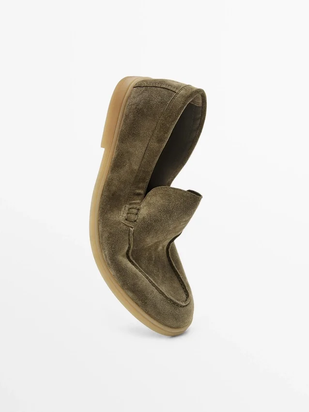 Loafers van gespleten leer Loafers van gespleten leer