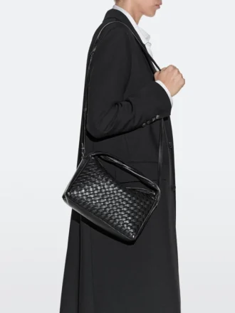 Medium geweven nappalederen tas