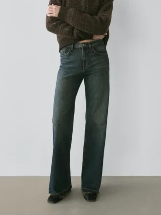 Mid-rise bell bottom jeans