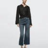 Mid-rise cropped flare-fit jeans
