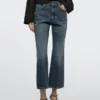 Mid-rise cropped flare-fit jeans