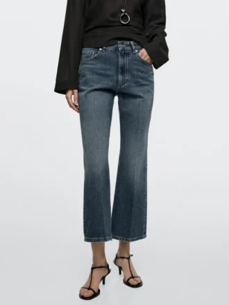 Mid-rise cropped flare-fit jeans