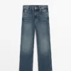 Mid-rise cropped flare-fit jeans