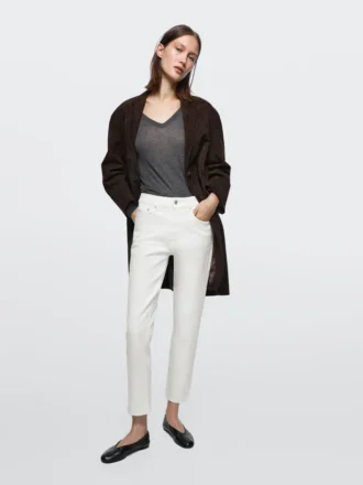 Mid-rise cropped slim fit jeans